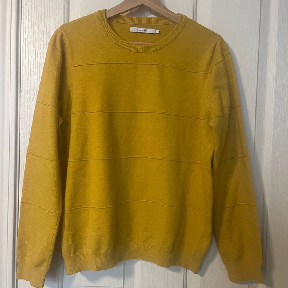 Harper Yellow Crewneck Textured Knit Sweater